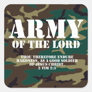 Herrens armé, Bible Scripture Camo Fyrkantigt Klistermärke