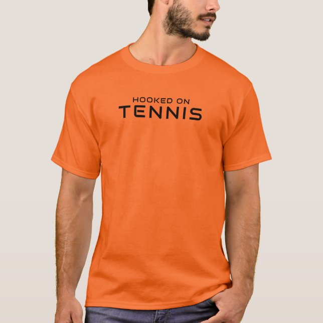 Herrens Basic T-Shirt | Hooked On Tennis (Framsida)
