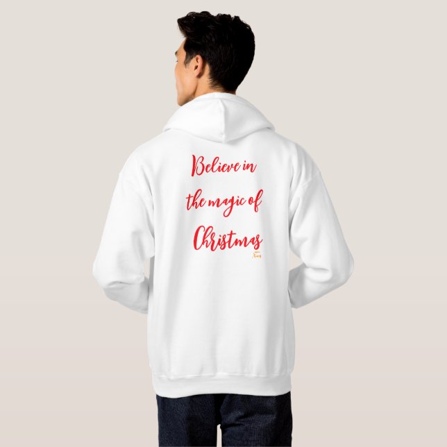  Herrens basic vita julpersonliga hoadrar  Hoodie (Hel baksida)