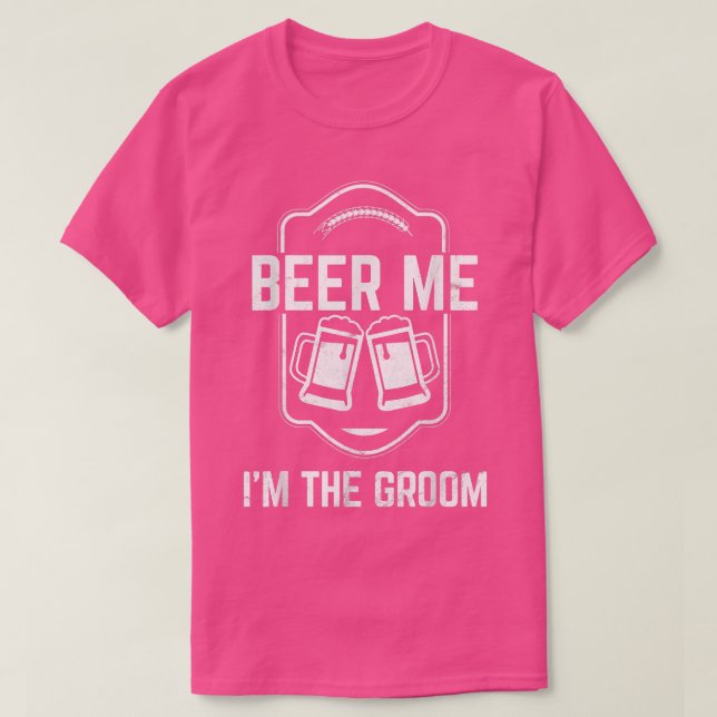 Herrens Beer Me Im the Groom T-shirt för Svägerpar (Design framsida)