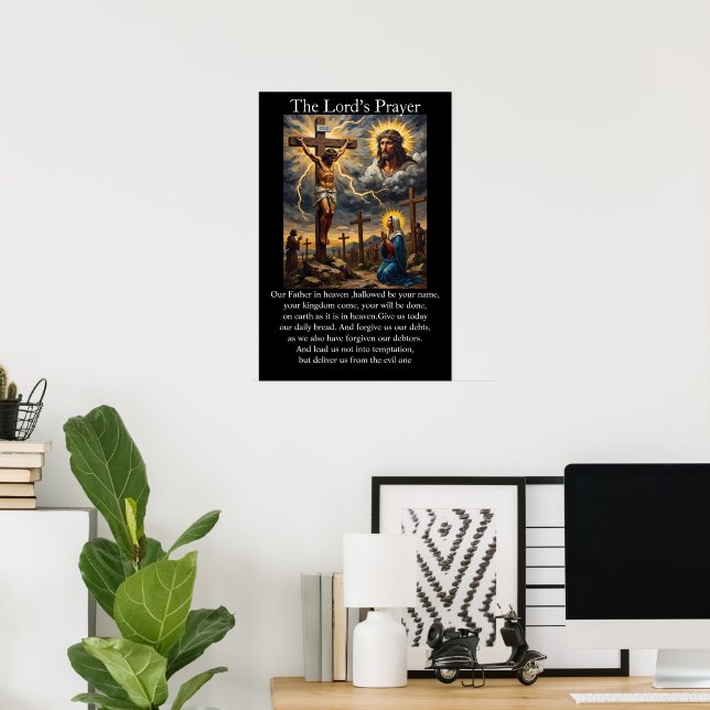 Herrens bön Korsfästelse Strålande glorior Golgata Poster (Hemmakontoret)