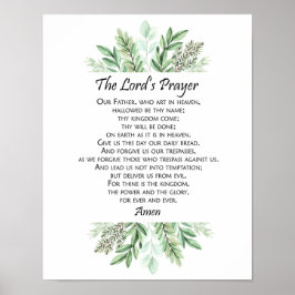 Herrens bön med grönska ~ Matteus 6:9-13 Poster