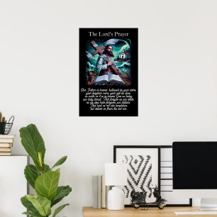 Herrens bön Skrift Öppna Bibeln Strandlinje Poster