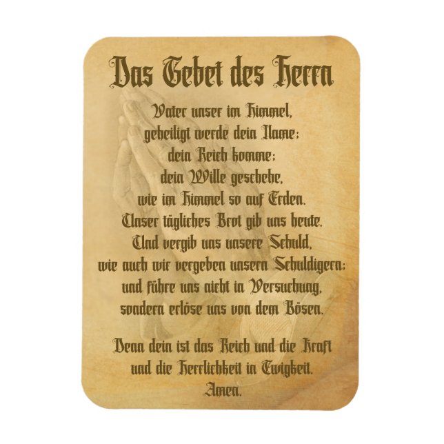 Herrens bön (tyska) magnet (Vertikal)
