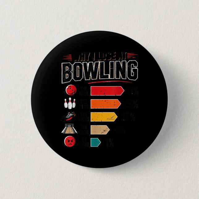 Herrens bowlingtröja Roligt Varför förlora på bowl Knapp (Framsida)
