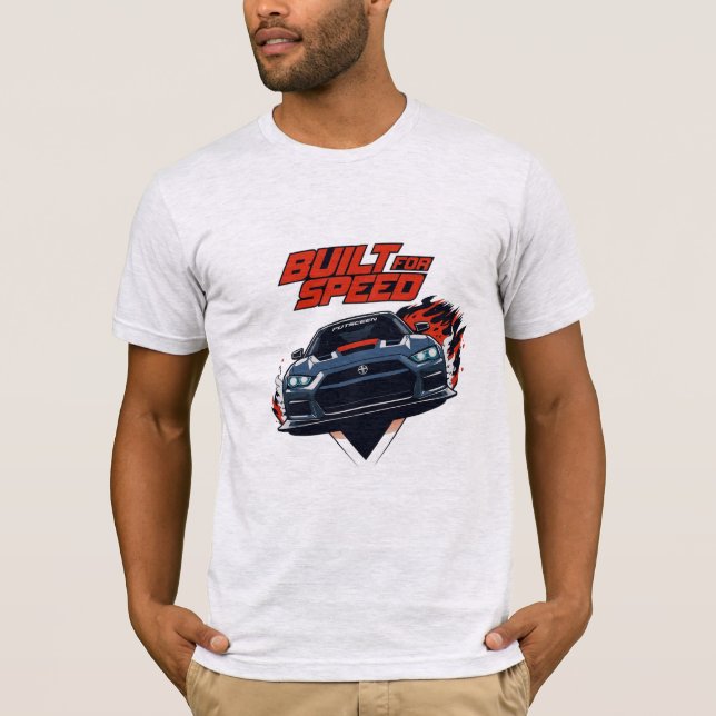 Herrens Built for Speed Racing Sportbil T-Shirt (Framsida)