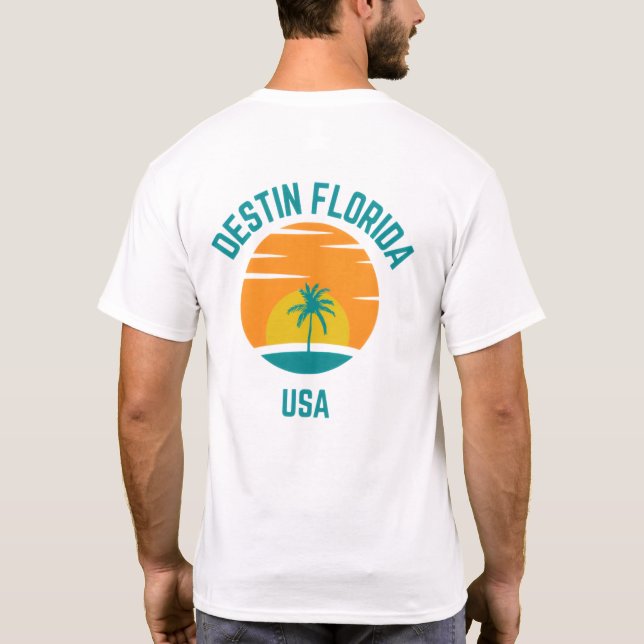 Herrens Destin Beach Florida T-Shirt (Baksida)