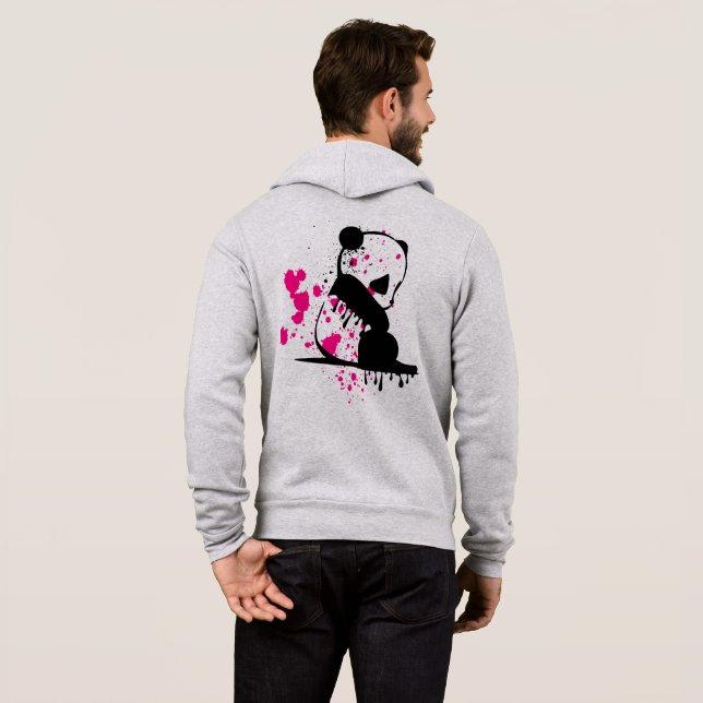 Herrens dragkedja huvar t shirt (Hel baksida)