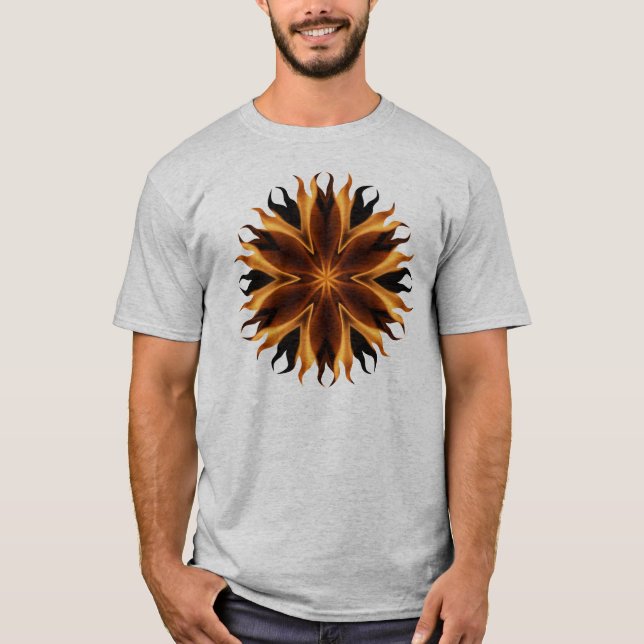 Herrens flamma skjorta tee shirt (Framsida)