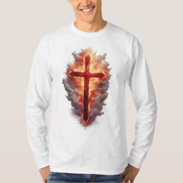 Herrens flammande kristna kors långärmad t-shirt