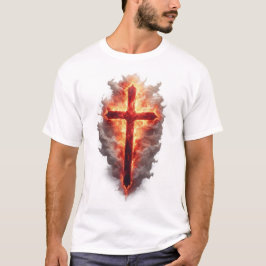 Herrens flammande kristna kors T-shirt