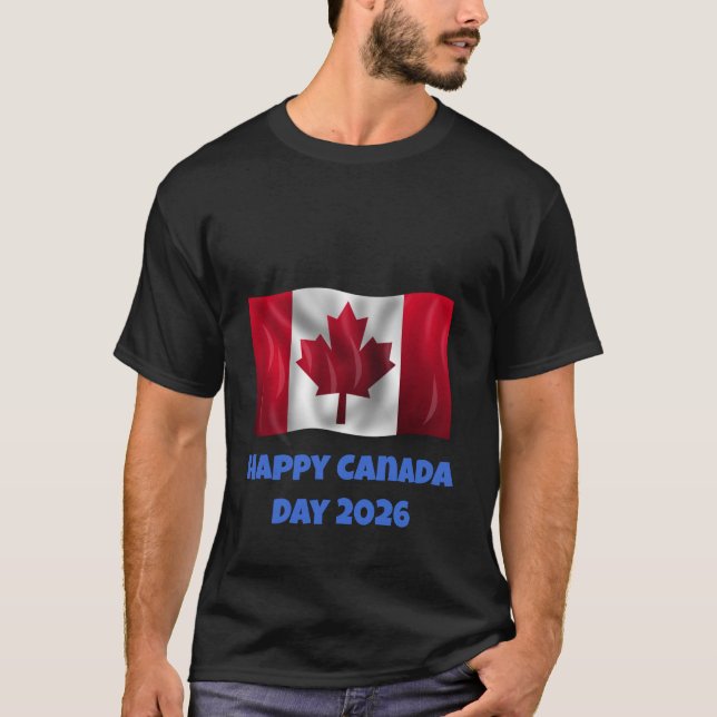 Herrens Glad Canada Day T-Shirt (Framsida)