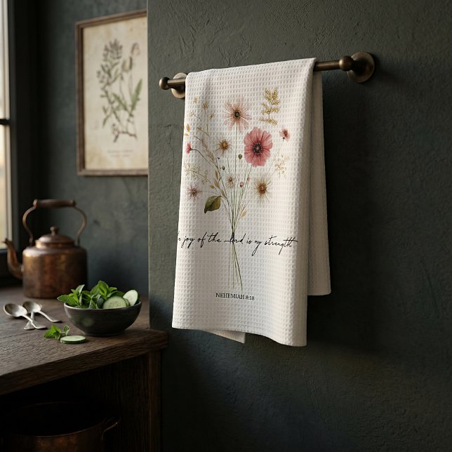 Herrens glädje minimalistisk blomster kökshandduk (Skapare uppladdad)