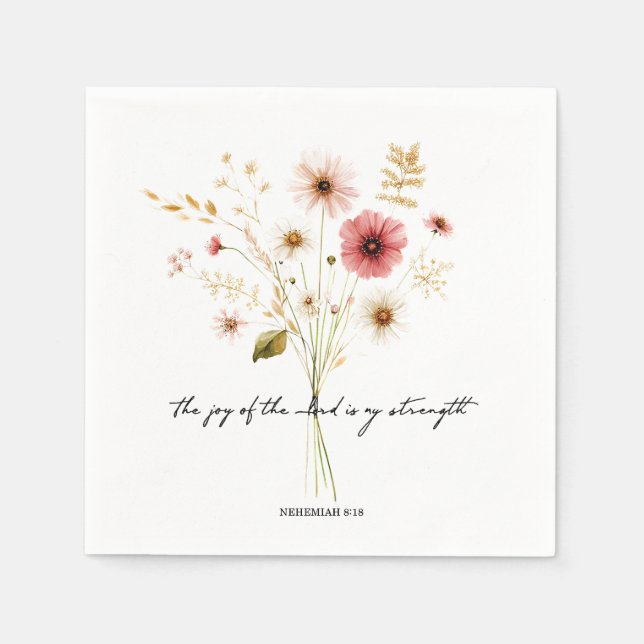 Herrens glädje minimalistisk blomster pappersservett (Framsidan)