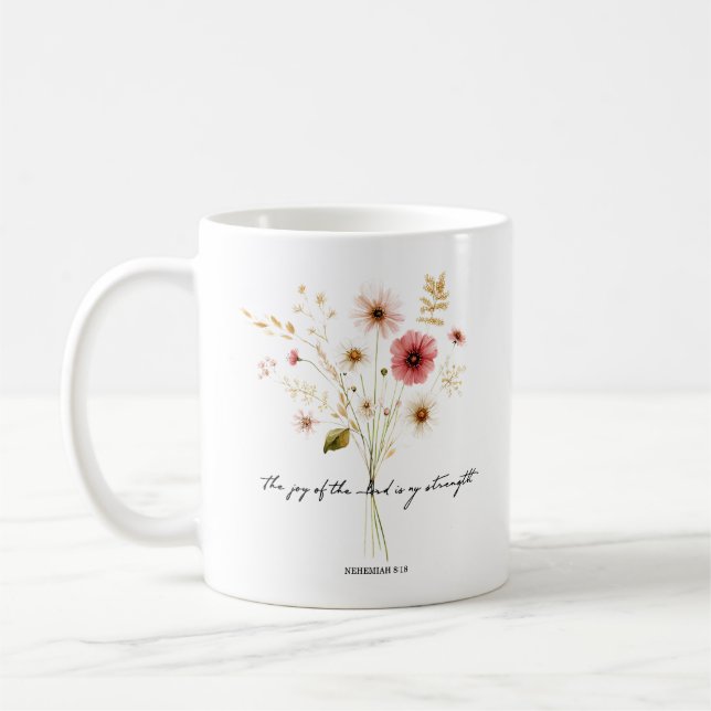 Herrens glädje minimalistisk floral kaffemugg (Vänster)