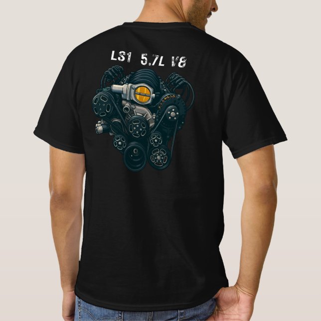 Herrens grundläggande T-shirt (Baksida)