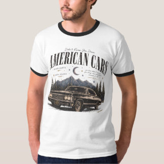 Herrens grundläggande T-shirt amerikanska bilar