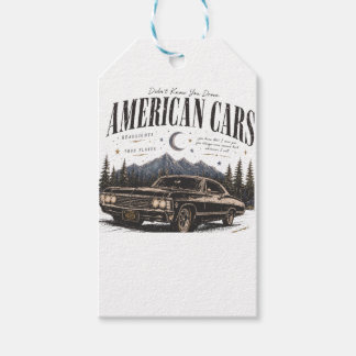 Herrens grundläggande T-shirt amerikanska bilar Presentetikett