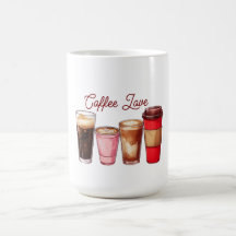 Herrens kaffekonst t-shirt | Söta kaffekoppar Stre