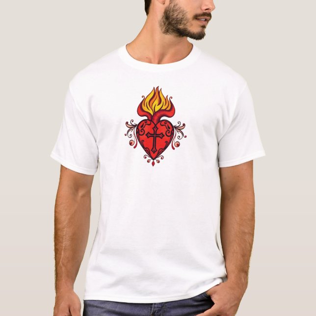Herrens katolska Sacred Heart T-shirt (Framsida)