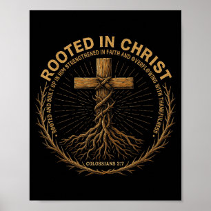 Herrens kristna skjorta Rotad i Kristus Tro Skjort Poster