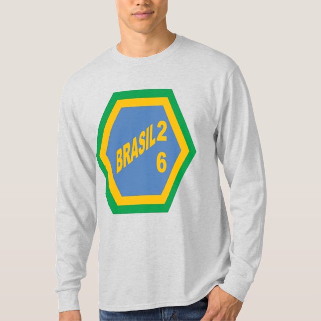 Herrens långärmad T-shirt ask BRASIL  26 (Framsida)