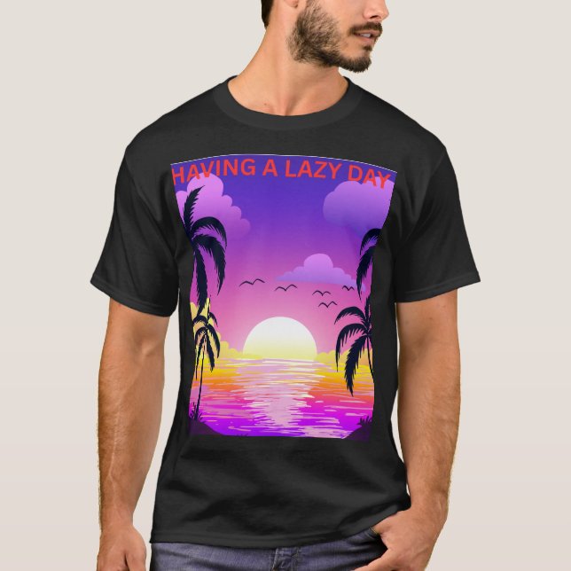 Herrens lata dag solnedgång T-shirt (Framsida)