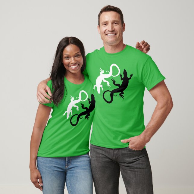 Herrens Lizard T-shirt Ekologisk Cool Lizard Art S (Unisex)