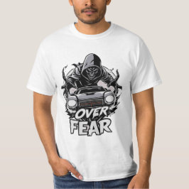 Herrens Over Fear Racing Car Grim Reaper T-Shirt