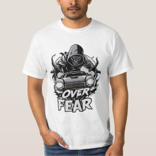 Herrens Over Fear Racing Car Grim Reaper T-Shirt