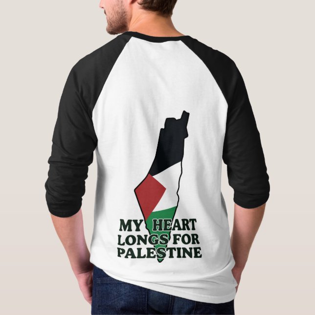 Herrens Raglan Baseboll T-Shirt med Dubbelsidig Tr (Baksida)