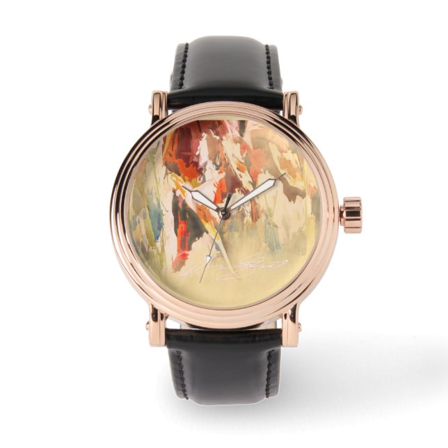 Herrens roséguld vintageklocka armbandsur (Framsida)