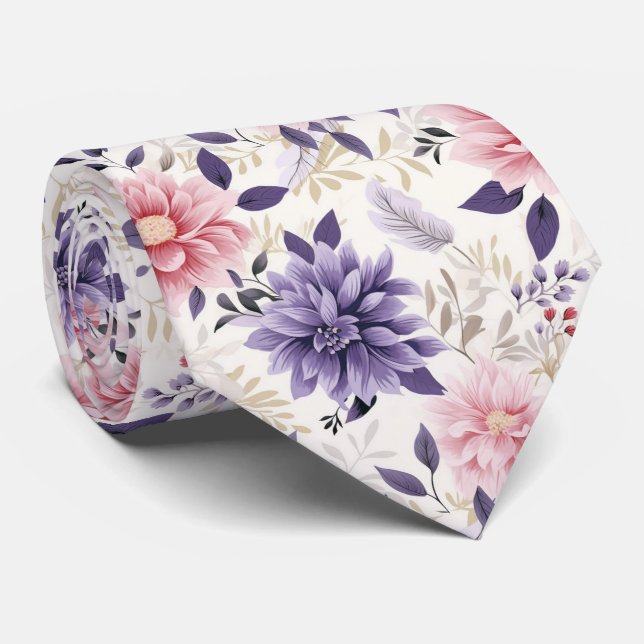 Herrens slips | Bröllop & evenemang Blommig slips (Rullad)