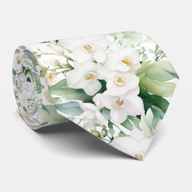 Herrens slips | Bröllop och evenemang floral halsd (Rullad)