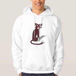 Herrens söta bruna katt grafiska hoodie | Original