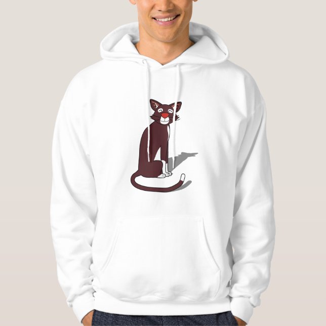 Herrens söta bruna katt grafiska hoodie | Original (Framsida)