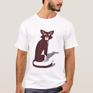 Herrens söta bruna katt grafiska t-shirt | Origina