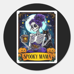 Herrens spökliga mamma tarotkort Halloween-mamma s Runt Klistermärke