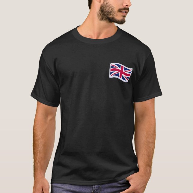 Herrens svarta t-shirt med Union Jack (Framsida)