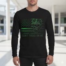 Herrens taktiska Gadsden Skull långärmade T-shirt