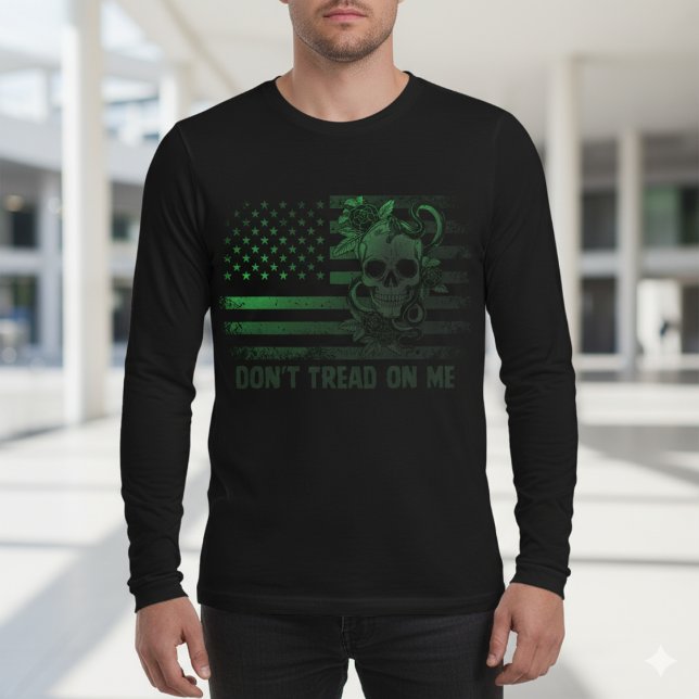 Herrens taktiska Gadsden Skull långärmade T-shirt (Skapare uppladdad)