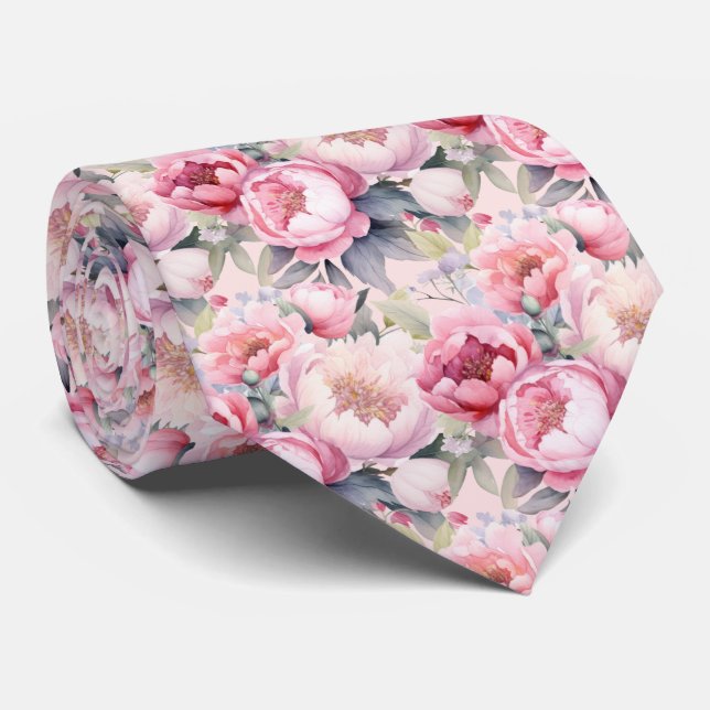 Herrens tie | Bröllop och evenemang Blommig slips (Rullad)