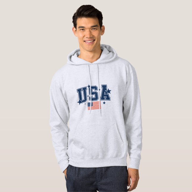 Herrflagga USA Hoodie (Hel framsida)
