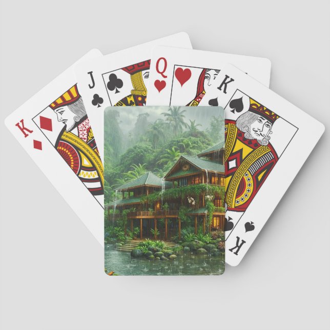 Herrgård i den tropiska regnskogen casinokort (Baksidan)