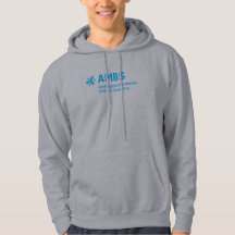 Herrgrå hoodie med AMBS-logotyp