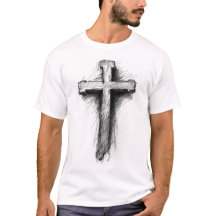 Herrgrafisk kristen kors T-shirt
