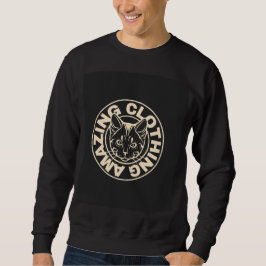 Herrgrafisk sweatshirt med djärvt kattlogotyp Stre