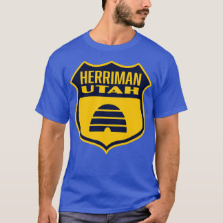 Herriman Utah Retro Flagga Shield Blue T Shirt