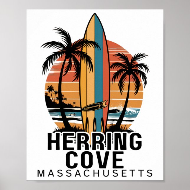 Herring Cove Beach Massachusetts Surfing Surfer _1 Poster (Framsidan)