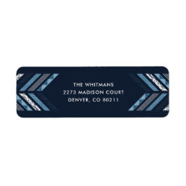 Herringbone Band Address Label - Denim Returadress Etikett